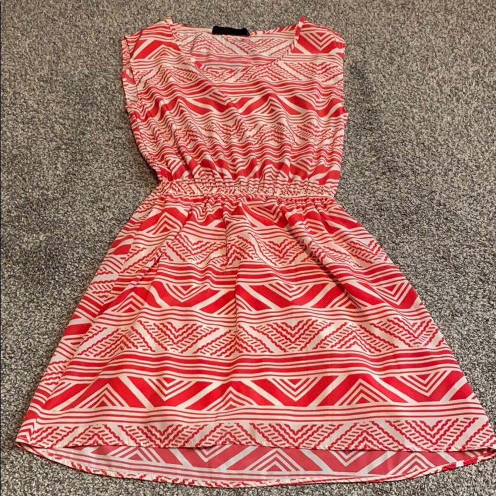 Red & white sleeveless dress from a boutique